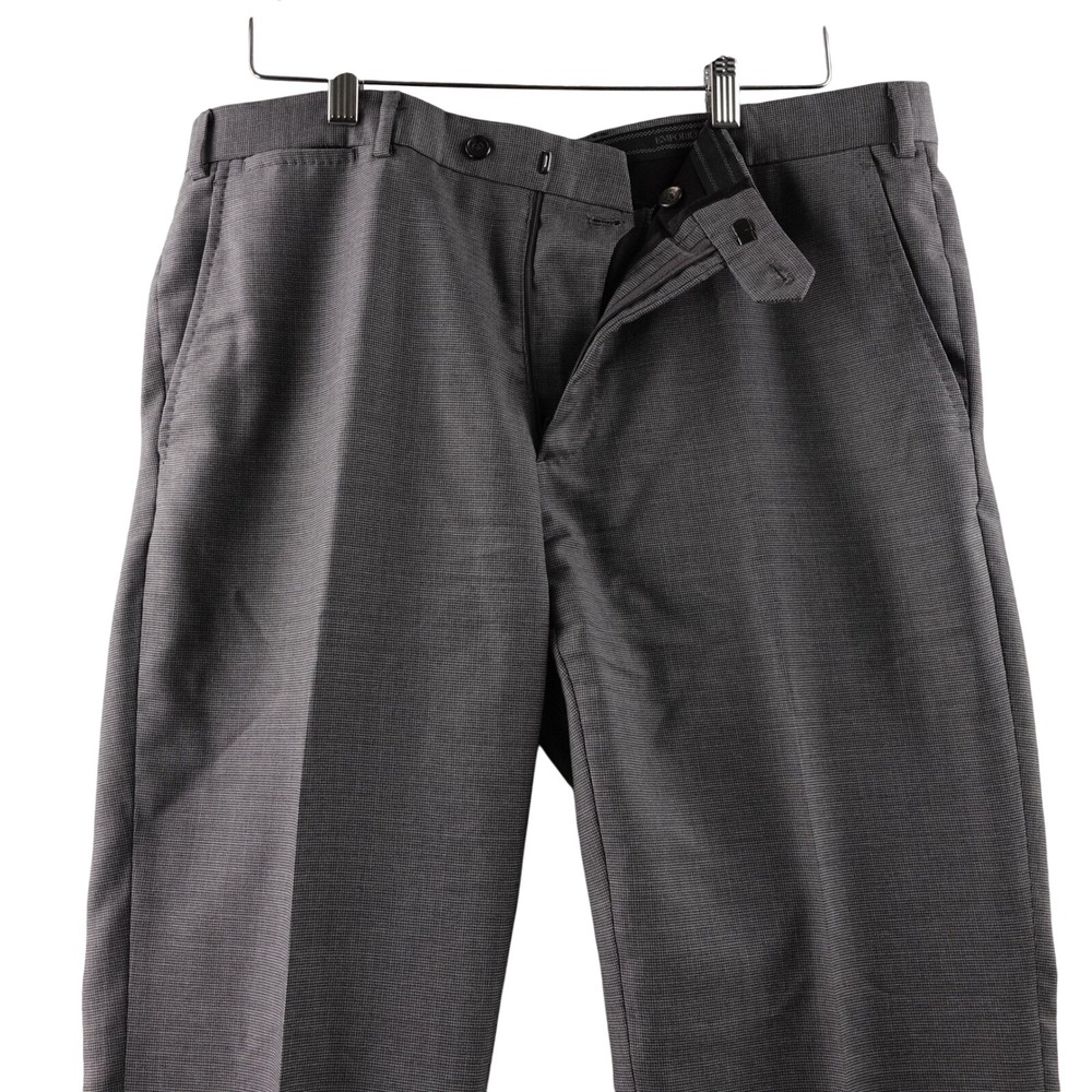Emporio Armani Men Dress Pants Charcoal Grey Textured Flat Front Size 36x30 Wool